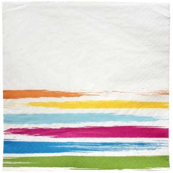 Nicole Home Collection Brushstrokes 2-Ply Paper Luncheon Napkins, 13" X 14