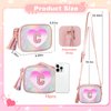 Birthday Gifts for 2 3 4 5 6 7 8 9 10 Year Old Girl,Cute Little Girl Purse Toddler Purse for Kids Wallet,Small Initial Shoulder Crossbody Bag,Personalized Christmas Gift for Daughter Baby(Rainbow,C)