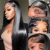 miniask 20 Inch Lace Front Wigs Human Hair Straight Frontal Wigs Human Hair HD Lace 180 Density Pre Plucked Bleached Knots Wig for Women Human Hair Glueless 13x4 lace Front Wigs Human Hair