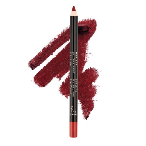 Radiant Professional Softline Waterproof Lip Pencil - Non-Transfer, Long Lasting, Lip Liner For Defined Lips - Ultra Creamy & Soft Lip Pencil With Vitamin E - 1.20g (12 DARK RED)