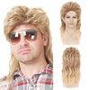 NAYOO Mullet Wigs for Men 70s 80s Costumes Cosplay Curly Punk Fancy Party Halloween Cosplay Costume Wigs (Blonde)