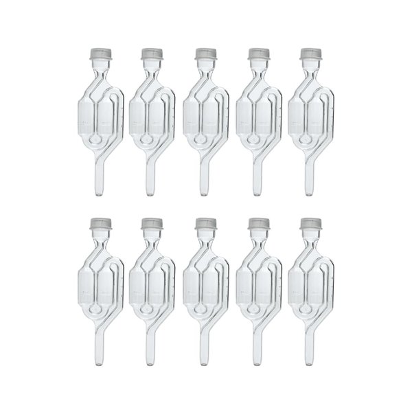 Fastrack Airlocks for Fermenting | Bubble Airlock for Wine Making and Beer Making | BPA-Free S-Shaped Airlock used for Brewing Wine, Beer, Pickles & more |Transparent Airlock Set Of 10