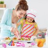 kkmon Kids Cooking and Baking Set for Girls - 20 Pcs Kids Cooking Sets Real with Chef Hat and Apron for Girls,Chef Costume Set for Kids Baking Supplies for 3-9 Years Old – Pink