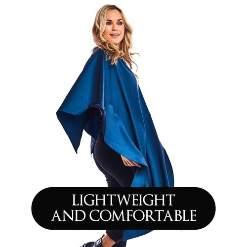 Betty Dain Lightweight Crinkle Nylon Hair Cutting/Styling Cape, Water Resistant, Machine Washable, Permanent Crinkle Nylon, Repels Hair, Snap Closure at Neck, Generous 54 x 60 inch Size, Navy