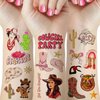55pcs Cowgirl Temporary Tattoos for Kids, 12 Sheets Pink Rodeo Western Disco Bachelorette Fake Tattoo Stickers for Girls Birthday Party Favors Decoration Supplies Goodie Bag Fillers