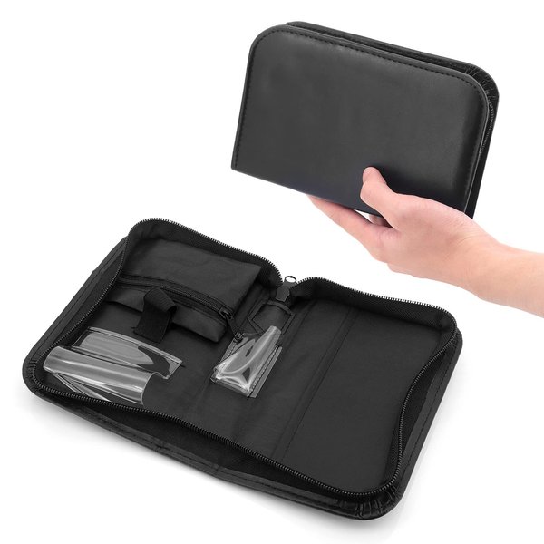 Hooshion PU Leather Glucose Meter Storage Bag, Travel Case Organizer Pouch for Blood Glucose Meter and Accessories, Diabetic Supplies Travel Case