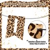Leopard Print Happy Birthday Banner, Cheetah Print Pennant Banner, Cheetah Birthday Decorations, Cheetah Party Decorations, Jungle Safari Animal Print Baby Shower Theme Birthday Party Supplies