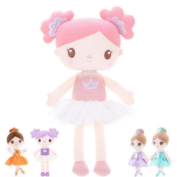 Gloveleya Baby Girl Gifts Rag Doll Soft Plush Candy Girl Pink 15" with Gift Bag