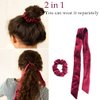 6Pcs Hair Scrunchies Bowknot Velvet Elastics Hair Bands Scrunchy Hair Rope Ties Hair Bow Ponytail Holder Accessories for Women Girls