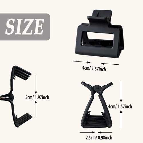 UVANKAUP Small Claw Clips for Thin Hair - 1.6" Medium Hair Claw Clips for Women Girls | Matte Rectangle Small Hair Clips | Non-slip Small Claw Hair Clips | Hair Jaw Clips with Gift Box, 10 Pack