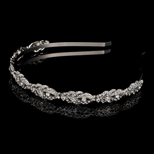 Wedding Party Rhinestone Flower Crown Headband Hair Band Bridal Crystal Headpiece Headdress Hair Accessories for Brides and Bridesmaids (Silver)