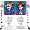 VALLSIP 2 Pack Paint and Sip Canvas Painting Kit Pre Drawn Canvas for Painting for adults Stretched Canvas Couples Games Date Night Anniversary Gifts Paint Party Supplies Favor Day of the Dead (8x10)