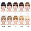 LEEONS Clip on Bangs Black Fringe Hair Extensions 6" Short Straight Clips in Hair Bang False Flat Hairpiece Two Side(1B#)