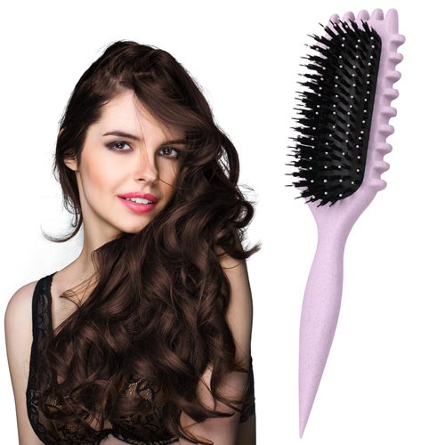 WALULAN Curl Hair Brush, Curl Styling Brush, for Combing and Shaping Women's Curls to Reduce Pulling,Curl Defining Brush