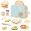 JugueteLand Wooden Pop up Toaster Play Kitchen Set, 17PCS Play Food Accessories for Toddlers Early Learning,Pretend Play Breakfast Playset, Toys Gift for Toddlers Girls & Boys