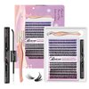 DIY Lash Extension Kit,280pcs Individual Lashes Cluster D Curl Eyelash Extension Kit 30D 40D 9-16mm Mix Clusters Lash with Lash Bond and Remover, Lash Applicator Tool for Self Application at Home