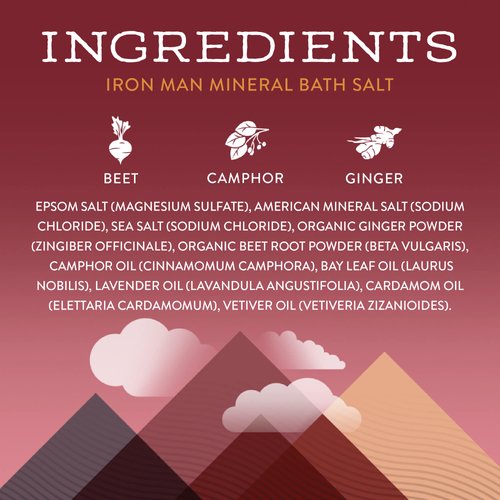 Little Moon Essentials Strengthening Mineral Bath Salt, Iron Man, 13.5 oz.
