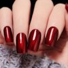 COSMOO 12ml Wine Red Nail Polish, Burgundy Red Quick Dry Nail Lacquer, Super Lustrous Nail Enamel Polish, Dark Red Iridescent Ultrachrome Nail Art Varnish