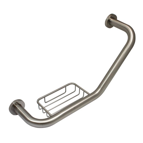 Keeney GB34211BN Reversible Traditional 18" Angled Grab Bar, Brushed Nickel, 18"