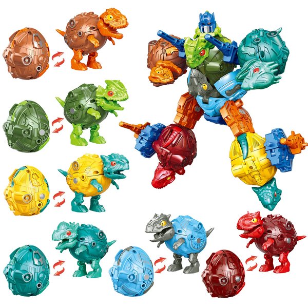 KaxiNeu 6 in 1 STEM Dinosaur Robots Transformed Toys Set,Toddler Toys for Kids Boys Ages 6 7 8 9 10+,Dinosaur Toys Christmas Birthday Gifts