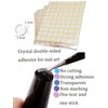 100 Pcs Round Glass False Nail Art Display Tips Transparent False Nail Tips for Nail Color Display with 100 Pcs Round Nail Crystal Double-Sided Adhesive