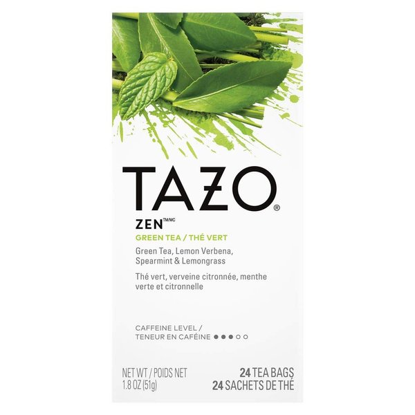 TAZO Zen Green Enveloped Hot Tea Bags Non GMO, 24 count, Pack of 6