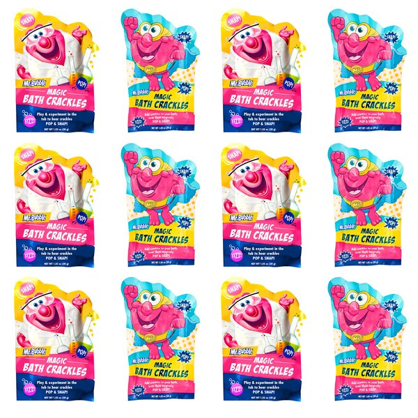 Mr. Bubble Magic [Bath] Crackles - [Fun] to add to Bubble [Bath] to Make [Bath] Time Exciting for Kids with Colorful Pops and Fizzy Snap (12 Packets, 1 oz Each)