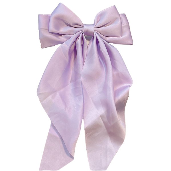 Long streamer oversized bow top clip hair clip for the back of the head tassel solid color bow hair clip hair bow ponytail clip(QZ)