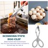 Kichvoe Stainless Steel Scissor-Type Egg Tongs, Compact and Versatile Food Tongs for Boiled Eggs, Grilling, and Kitchen Use, Heat-Resistant and Easy to Clean, 7.08 Inch (Silver)