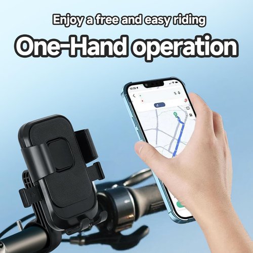 Runhike Electric Bike Phone Holder,Shockproof and Anti-Shake Phone Holder for Electric Bike and Motorcycle,One Hand Operation,1PC