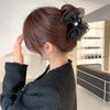 AUOCATTAIL Black Tulle Big Bow Hair Claw Clips Fashion Elegant Bowknot Nonslip Hairpin Ponytail Clip Hair Accessories for Women Girl