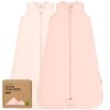 2-Pack Baby Sleep Sacks,Zipper Wearable Blanket - 0.5TOG Organic Cotton, Lightweight,Soft Cozy Toddler Sleeping Sack 12-24 months, Easy to Wear Large Newborn Transition Swaddles Sleepsacks (Mist Rose)