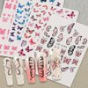 3D Pink Blue Butterfly Nail Stickers for Women Butterfly Nail Decals for Nail Art Supplies Butterfly Nail Art Stickers for Nail Designs Cartoon Butterfly Stickers for Nails Butterflies Nail Decor