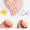 4 Pieces Glass Nail Shiner Crystal Nail Shine Buffer Polisher Crystal Glass Nano Nail File with Case for Natural Nails (White and Black Flat End)