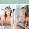 Molain Face Wash Headband, Palm and Snail Spa Hair Bands Makeup Headbands Women Cartoon Cute Coral Fleece Elastic Headband Creative Hair Accessories for Washing Face Shower Sports Beauty Skincare (Green)