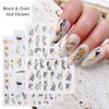 Gold Nail Art Stickers Decals, 3D Bronzing Exquisite Pattern Nail Art Supplies Luxury Self-Adhesive Graffiti Fun Leopard Print Botanical Abstract Line Design DIY Acrylic Nail Art Decoration 9 Sheets