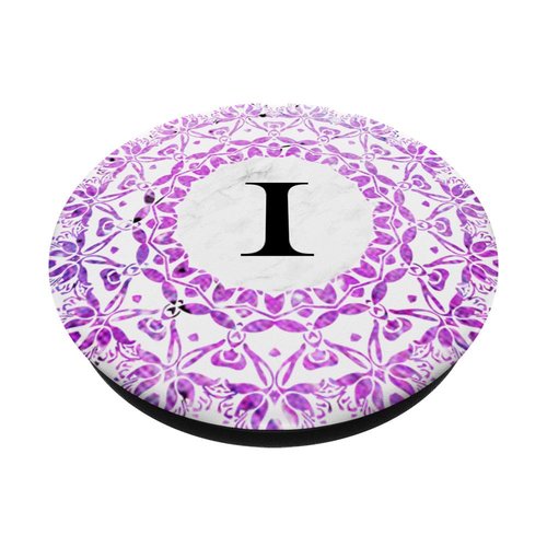 Cell Phone Pop Up Grip Holder,Monogram Mandala White Pink I PopSockets Grip and Stand for Phones and Tablets