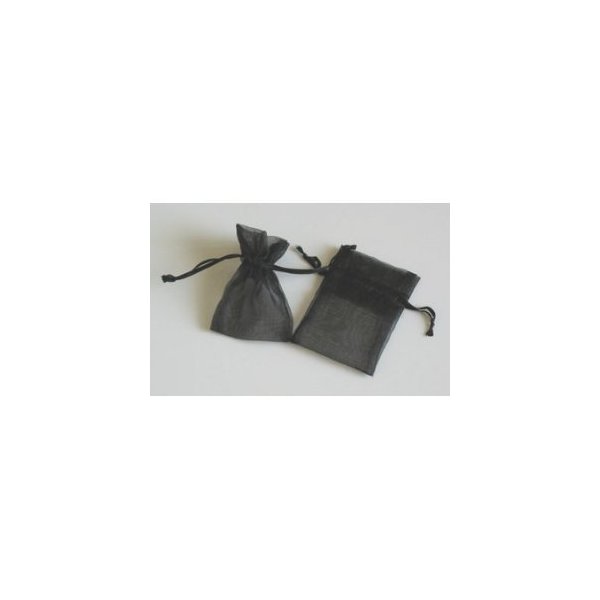 48 Organza Drawstring Pouches Gift Bags 4x5 - Black