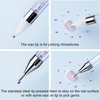 2 Pieces Rhinestone Picker Dotting Pen, Dual-ended Rhinestone Gems Crystals Studs Picker Wax Pencil Pen Crystal Beads Handle Manicure Nail Art DIY Decoration Tool (Light Blue Pink)