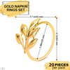 20 Pieces Gold Napkin Rings - Leaf Napkin Rings Gold Dining Table Decor Easter Napkins Ring Wedding Table Decorations Metal Napkin Holder - Tea Party Decor Modern Napkin Holder for Table Napkin Ring