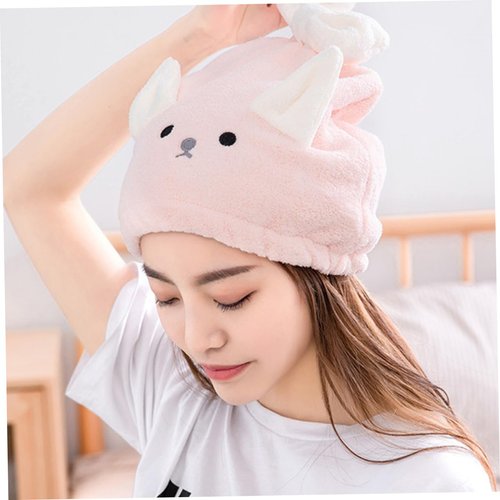 FRCOLOR 2PCS Headgear Quick Drying Towel aldult Bath Head Quick Dry Hair Towel Absorb Water Scarf Microfiber washcloth Skull Contract Towel hat Shower Cap Bow-Knot Cartoon