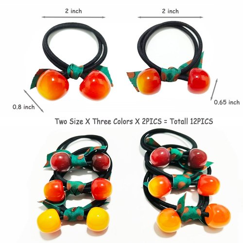 Elastic Thick Hair Rings, Girls Elastic Hair Ties,Cherry Hair Ties, Hair Elastic Ponytail Holders, Hair Rope, Hair Accessories