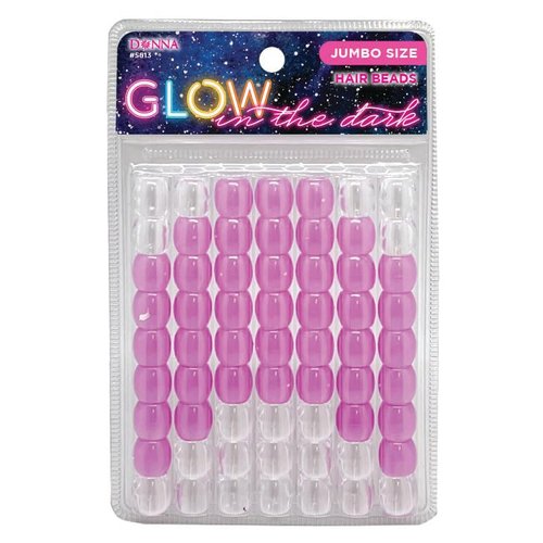 DONNA Glow in The Dark Hair Beads, Beads Jewelry Making Kit DIY Hair Braiding Jumbo Size LARVANDER