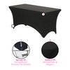YOUR CHAIR COVERS Rectangular Spandex Table Covers 6ft Fitted Tablecloth Wedding Event Patio Table Decorations Elastic Fabric Stretch Table Covers for 6 ft Folding Table (Black)