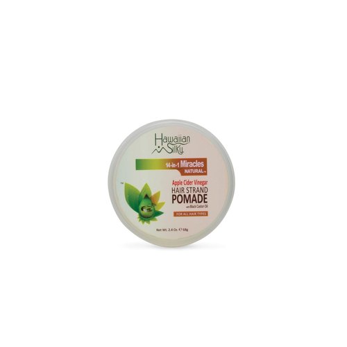 Hawaiian Silky Apple Cider Vinegar Hair Pomade with Black Castor Oil 2.4 oz - for Strong Natural Hold on All Hair Types - Good on Color Treated Hair - for Men, Women & Kids