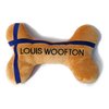 Vanity Fur Pet Shop 2-in-1 Plush Squeaky Dog Toy with Rubber Bone | Interactive & Enrichment Chew Toy for Dogs | Louis Woofton Designer Parody – Orange Fashion | Durable, Stuffed & Squeaker Toy