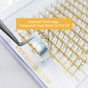 HAICHER Holographic Lash Tinsel, Colored Lash Extensions CC Curl 9-18mm Mixed Lash Trays (Gold, Spike)