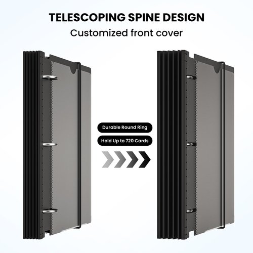 SortieOuch Trading Card Binder 9 Pocket, 720 Pockets Collectible Trading Card Album,Double Sided Pockets Card Holder Carry Case for Baseball Card, Football Card