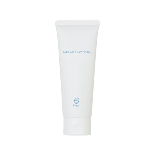 Fleuri - Mineral Clay Foam - Gentle Face Cleanser, Face Wash, Daily Facial Cleanser for Sensitive Skin, Moisturizing Face Wash for Normal to Dry Skin, Made in Japan, 3.5 fl oz, 100g