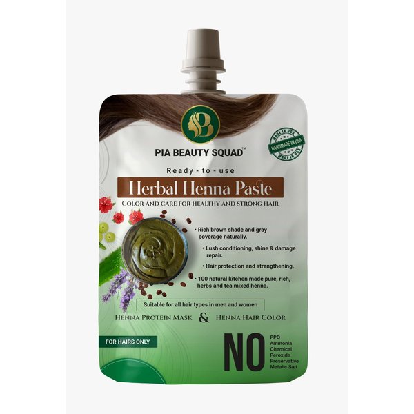 Henna paste ready to apply for hair 200gr/7.05oz with goodness of Amla, Rosemary, Bhirigaraj Helps Reduce Premature Graying & Gives Long Lasting Natural Color